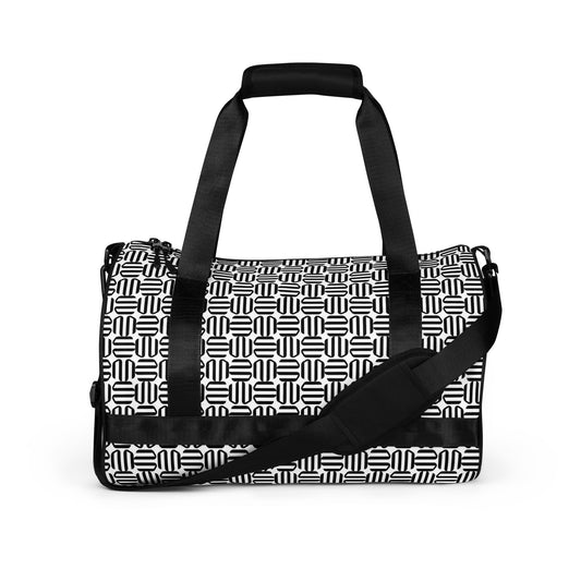 WE pattern All-over print gym bag