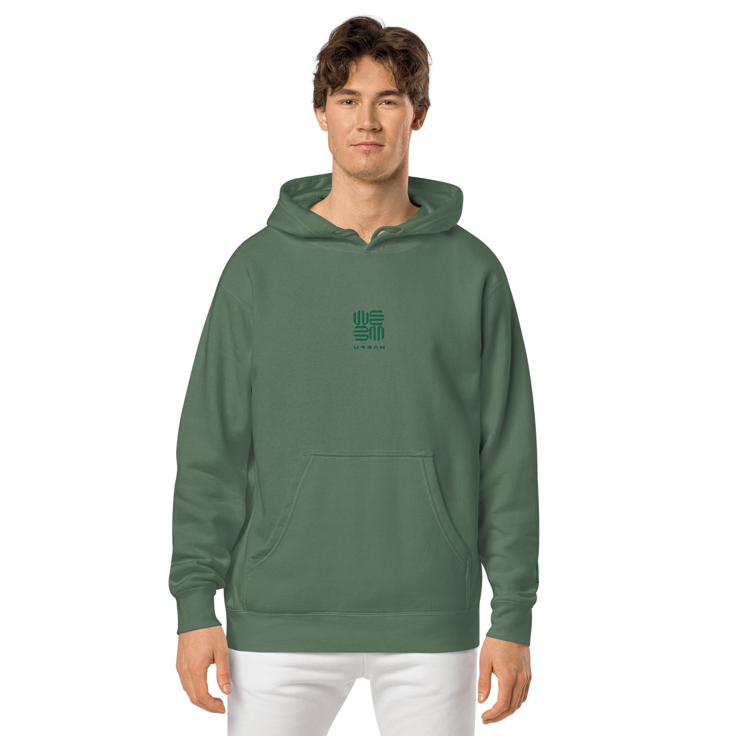 Heavyweight Pigment-dyed Alpine Green hoodie