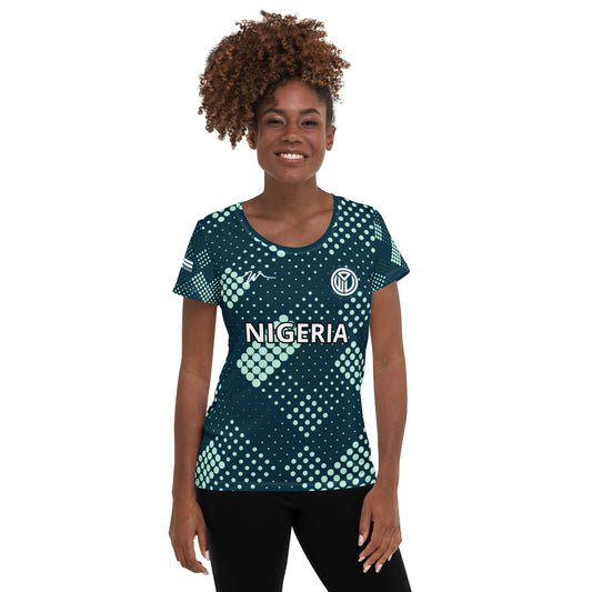 NIGERIA All-Over Print Women's Athletic T-shirt