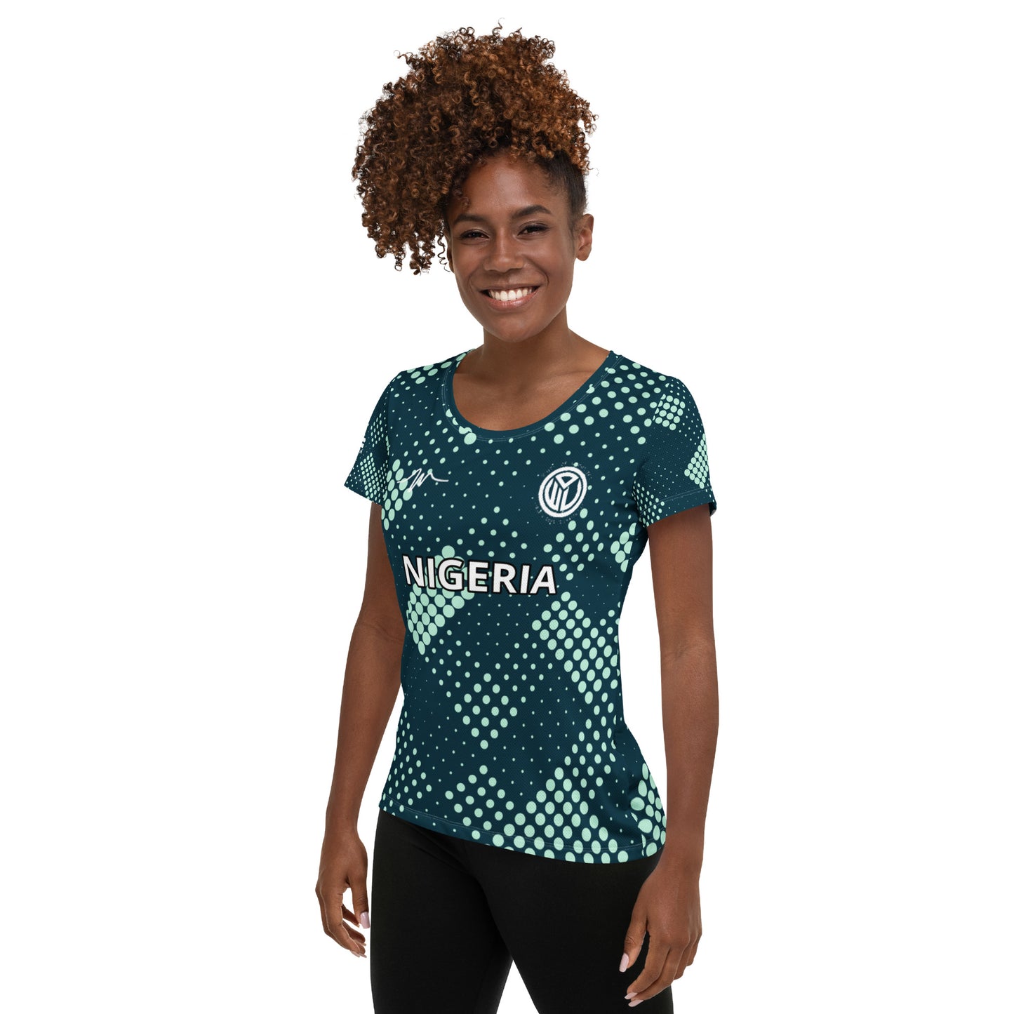 NIGERIA All-Over Print Women's Athletic T-shirt
