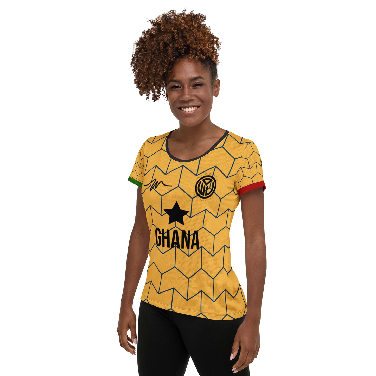 Birthright Ghana Print Women's Athletic T-shirt